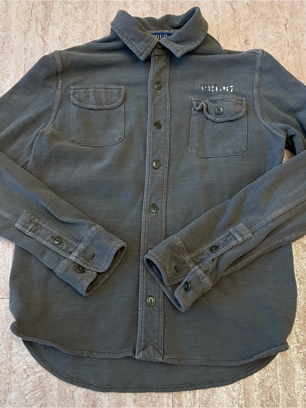 Polo Ralph Lauren 7 Outer known Blanket Shirt Olive Green Kids